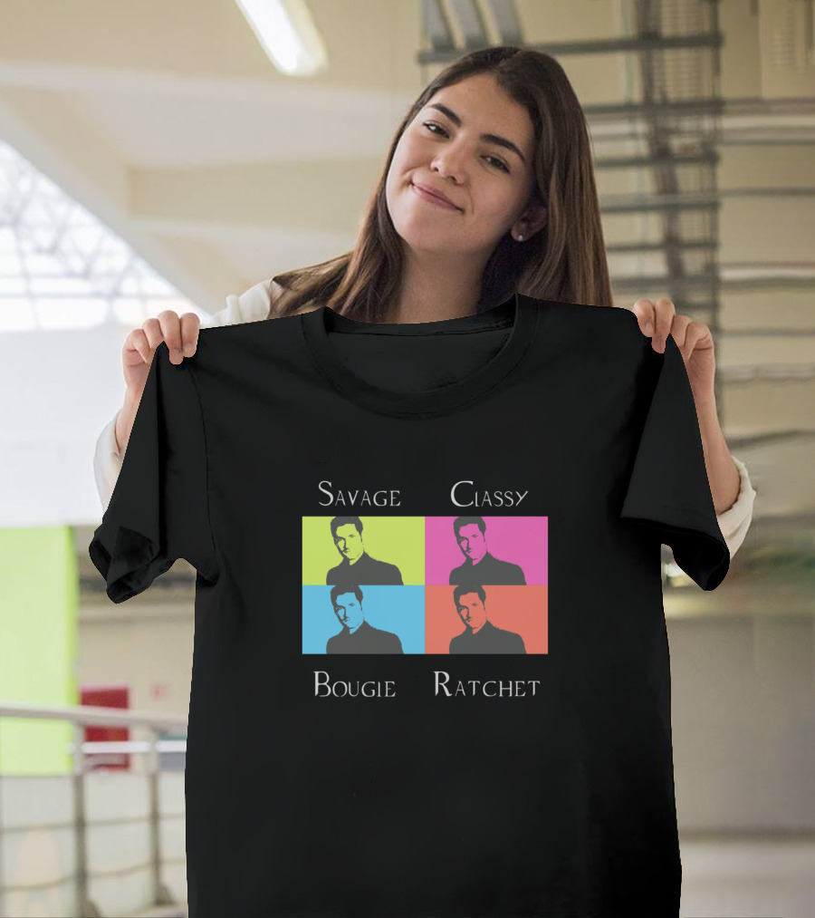 Savage Classy Bougie Ratchet Pop Art Style Quadrants T-Shirt
