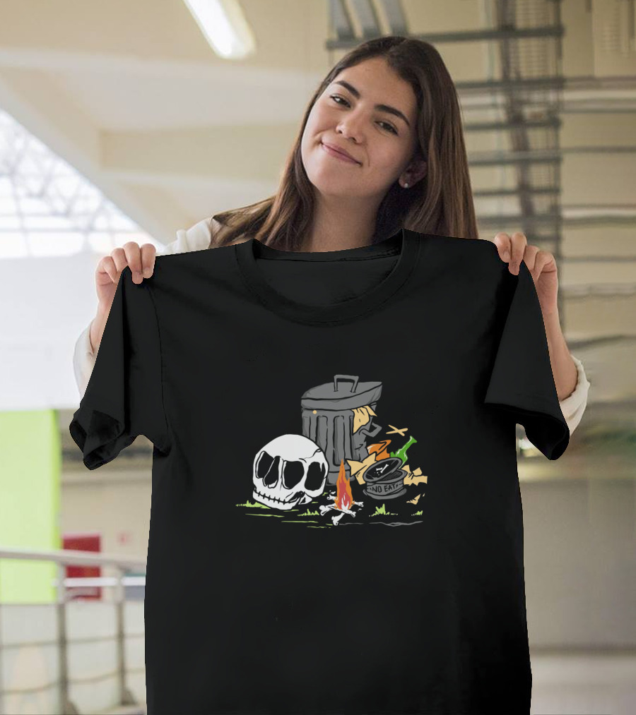 Recycle Skull No Eat Trash Fire T-Shirt