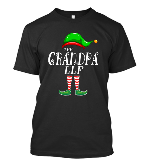 The Grandpa Elf Christmas Matching Family Group Holiday Pajama Team T-Shirt