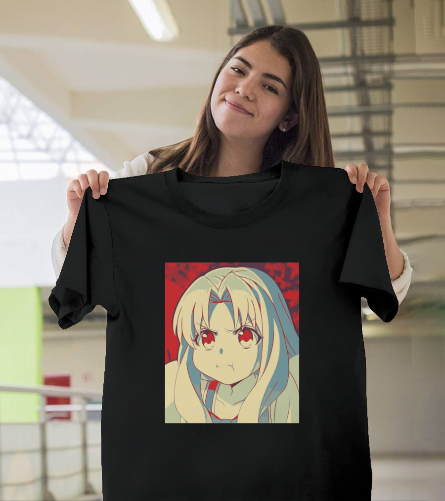 Filo Tate No Yusha No Nariagari Anime Character Bold Red and Blue T-Shirt