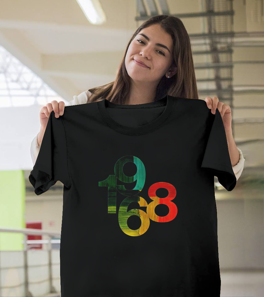 1968 Vibrant Colorful Numbers T-Shirt