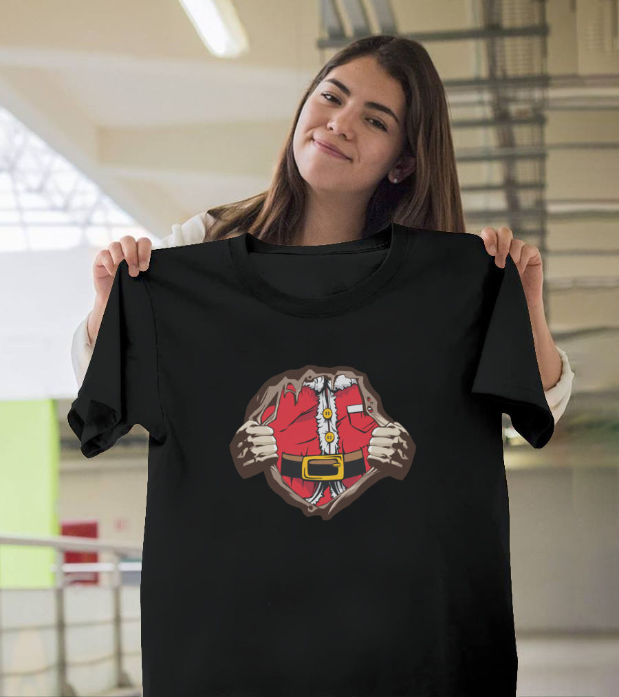 Santa Claus Costume Reveal Funny T-Shirt
