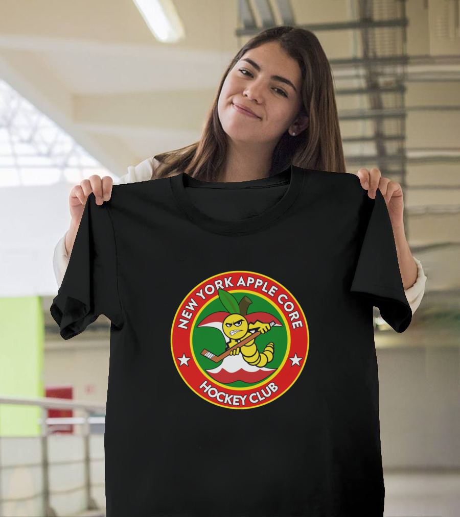 New York Apple Core Hockey Club Worm with Crossed Hockey Sticks T-Shirt
