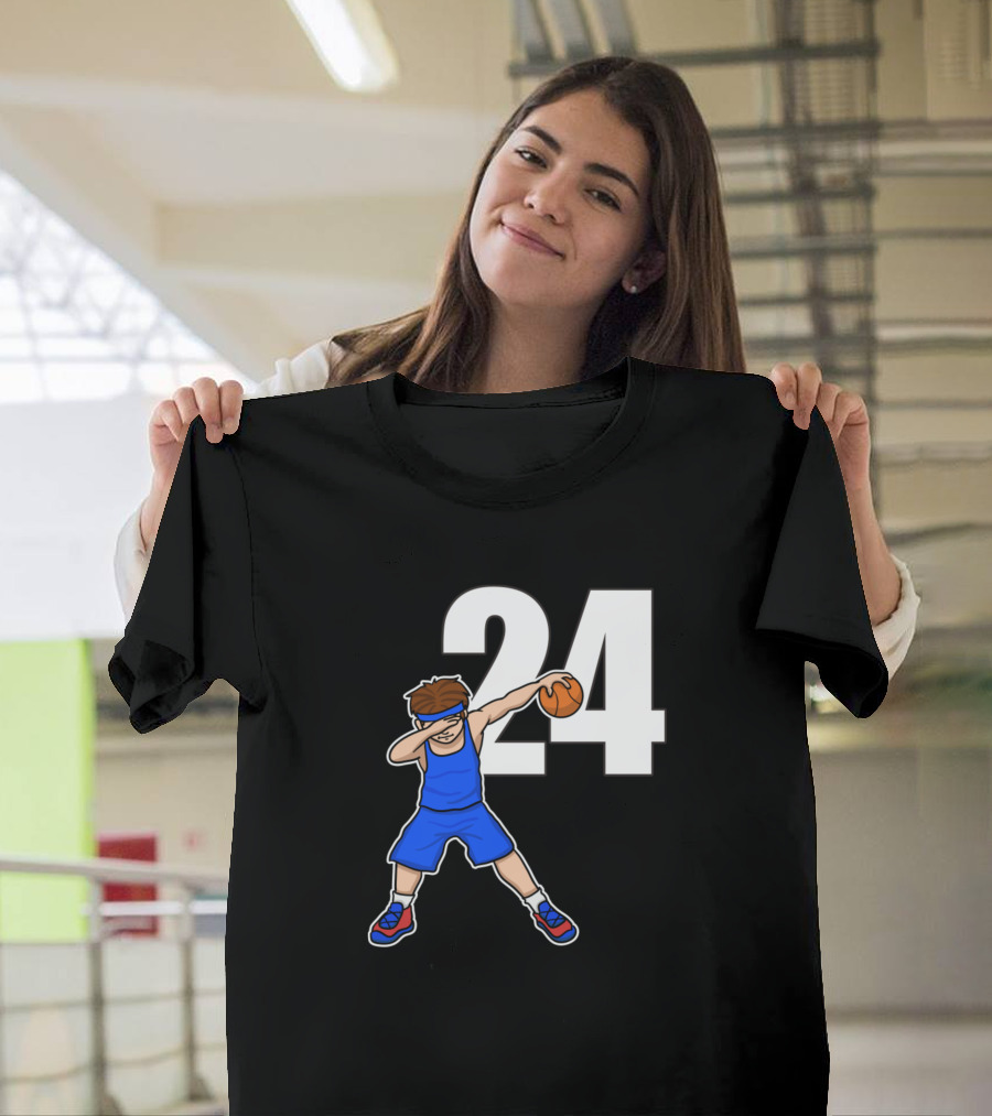 Basketball Player Baller Number 24 Dab Pose T-Shirt