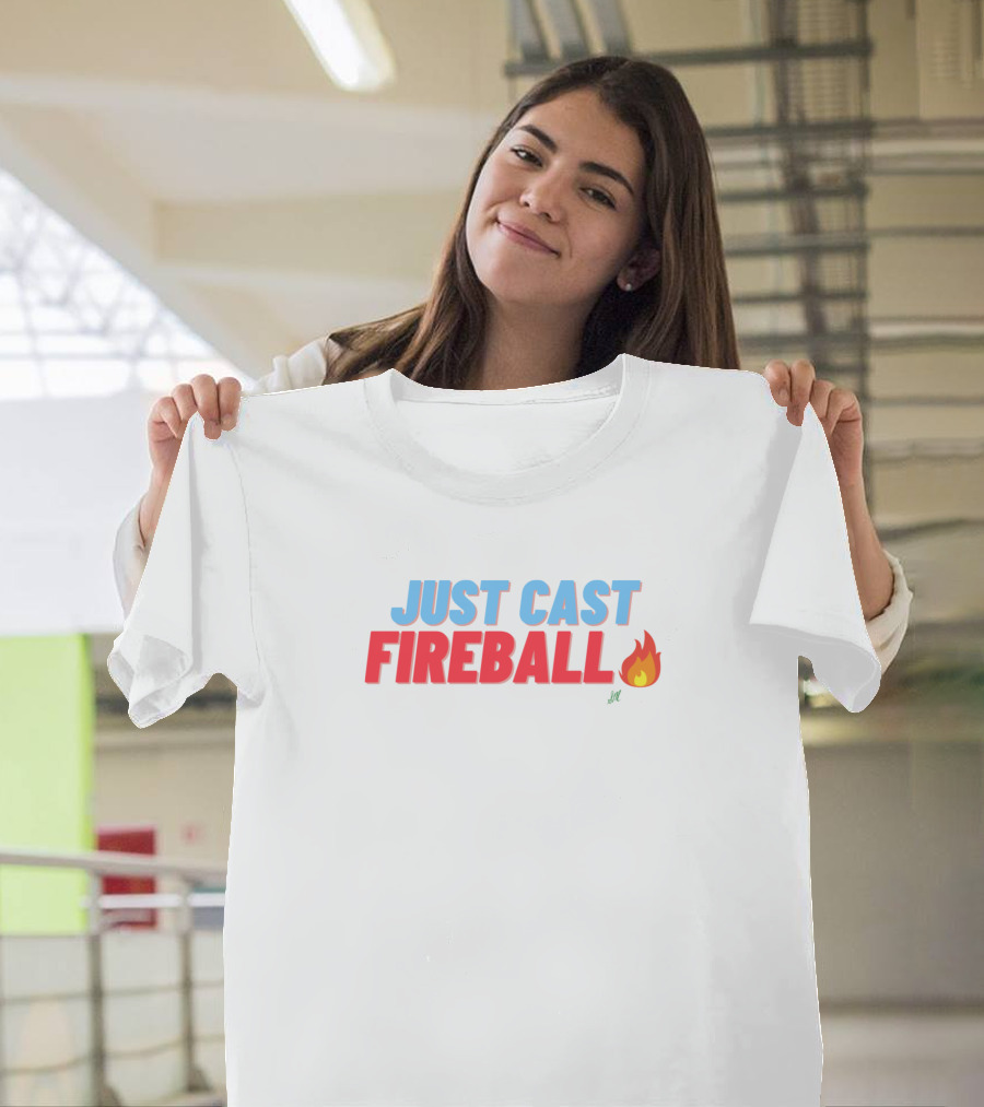 Just Cast Fireball Flame Emoji T-Shirt