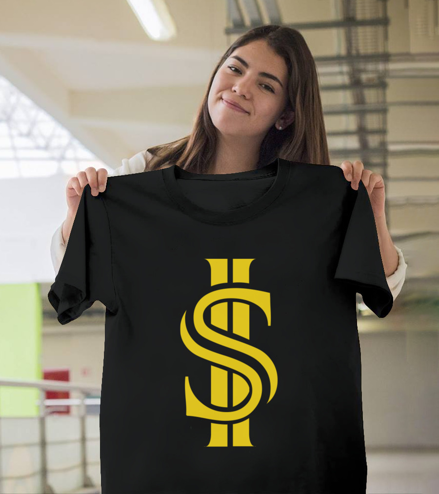 Money Dollar Symbol in Bold Yellow T-Shirt