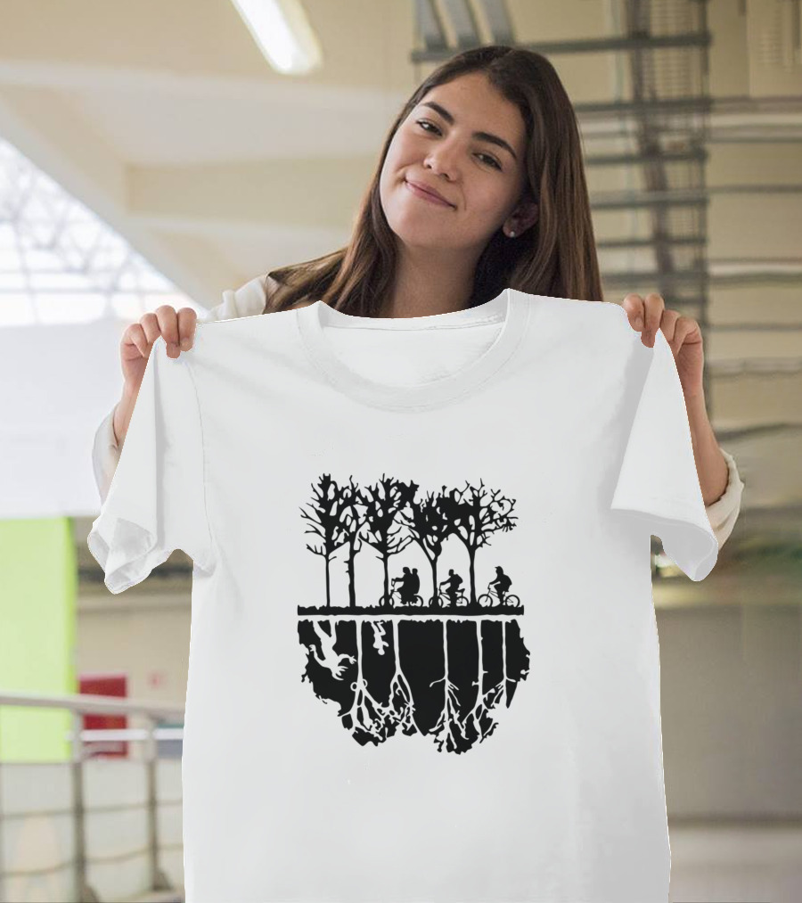 Bicycle Journey Through Inverted Forest T-Shirt