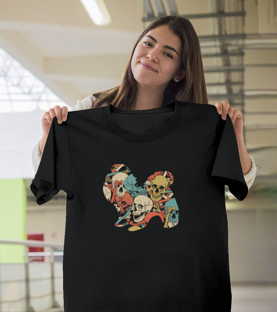 Zombie Shih Tzu Skull Multicolored Skulls T-Shirt
