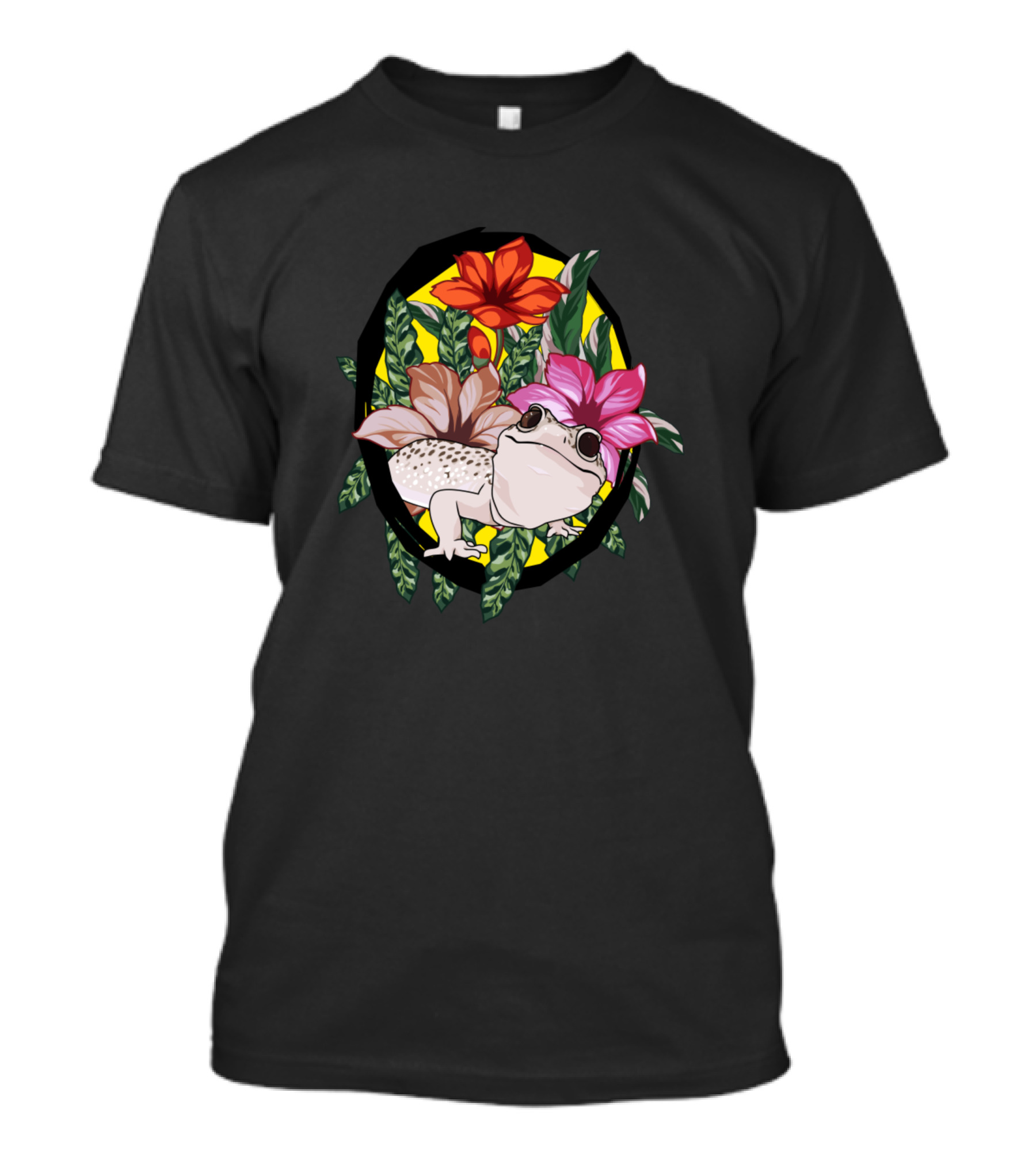Animal Lovers Or Snake And Ball Python Enthusiasts Frog Flowers Botanical T-Shirt
