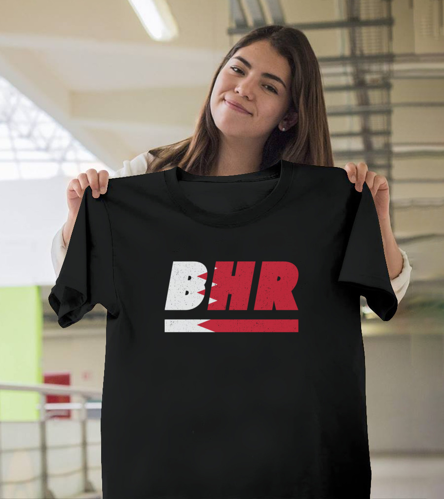 Bhr Bahrain Arabian ISO Code 3166 Red White Flag T-Shirt