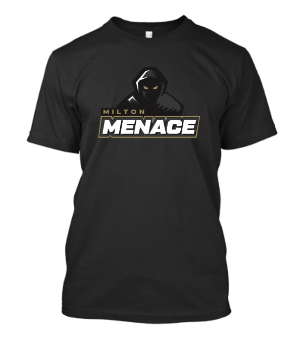 Milton Menace Dark Hooded Figure With Intense Glowing Eyes T-Shirt