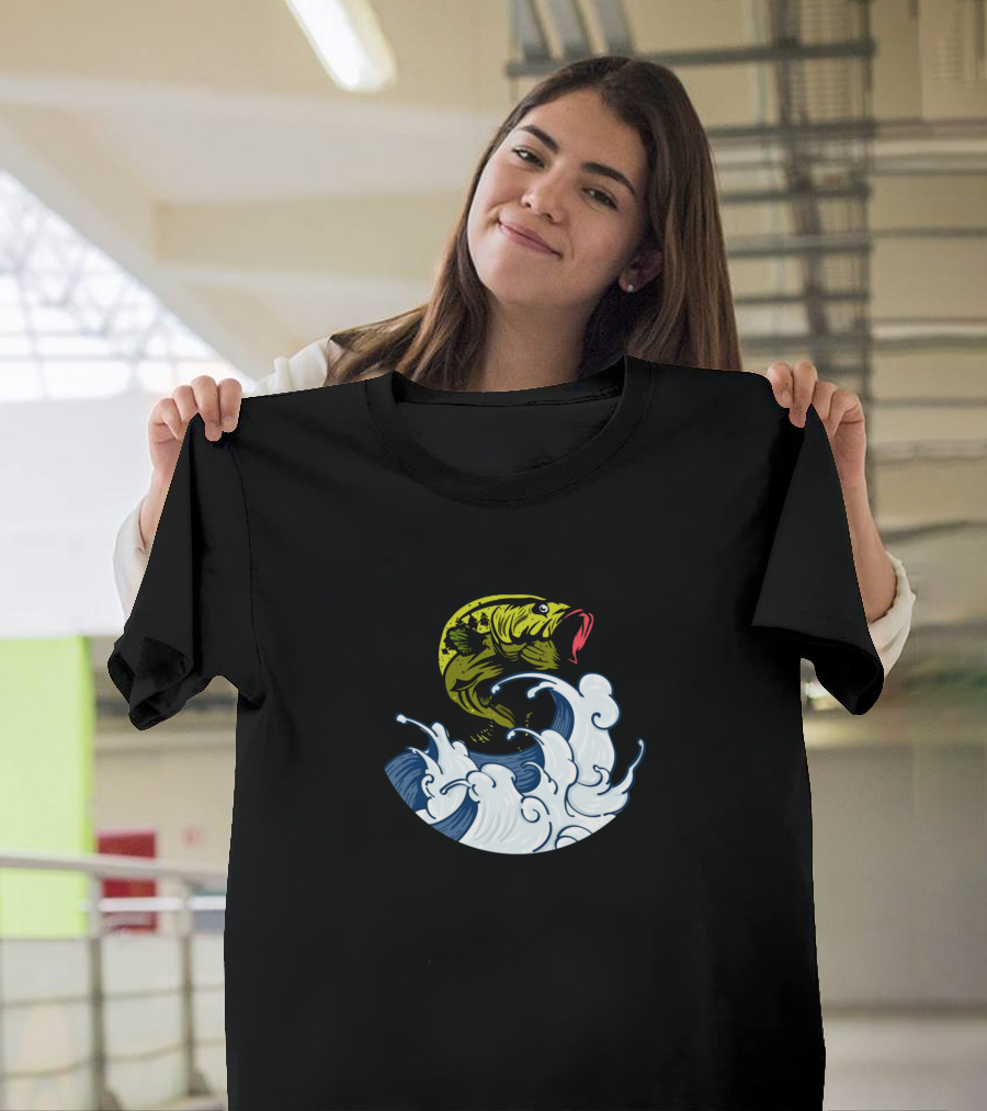 My Fishing Shirt Featuring Jumping Fish and Waves T-Shirt