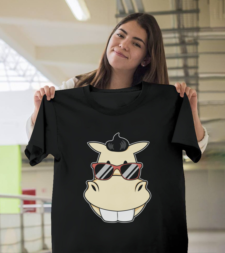 Horse With Sunglasses Cool Cartoon Face T-Shirt
