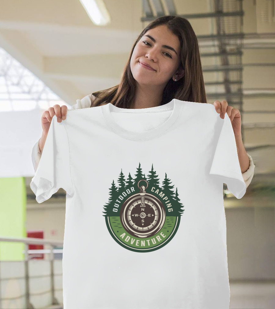 Outdoor Camping Compass Adventure in the Wilderness T-Shirt