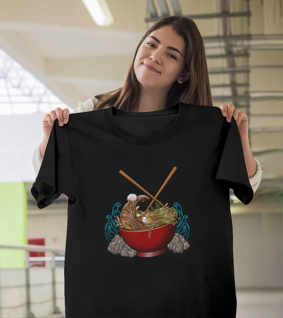 Tidal Wave Noodles with Rock and Chopstick T-Shirt