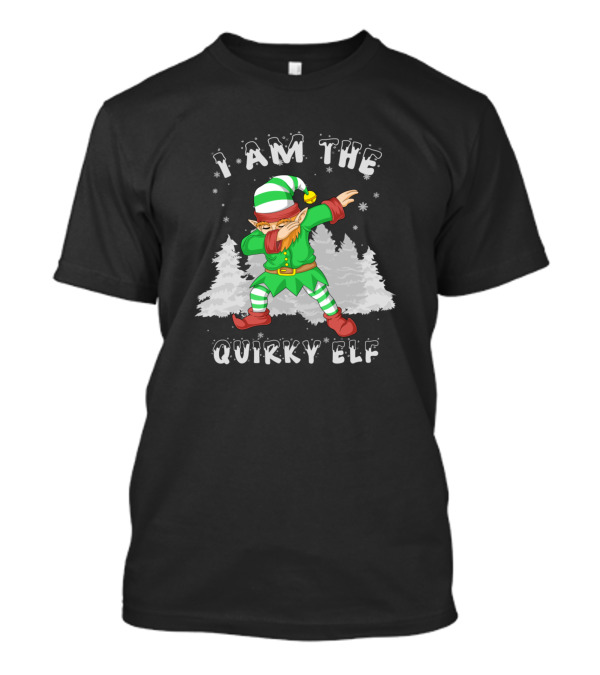 I Am The Quirky Elf Dabbin' Christmas Trees Snowflakes T-Shirt