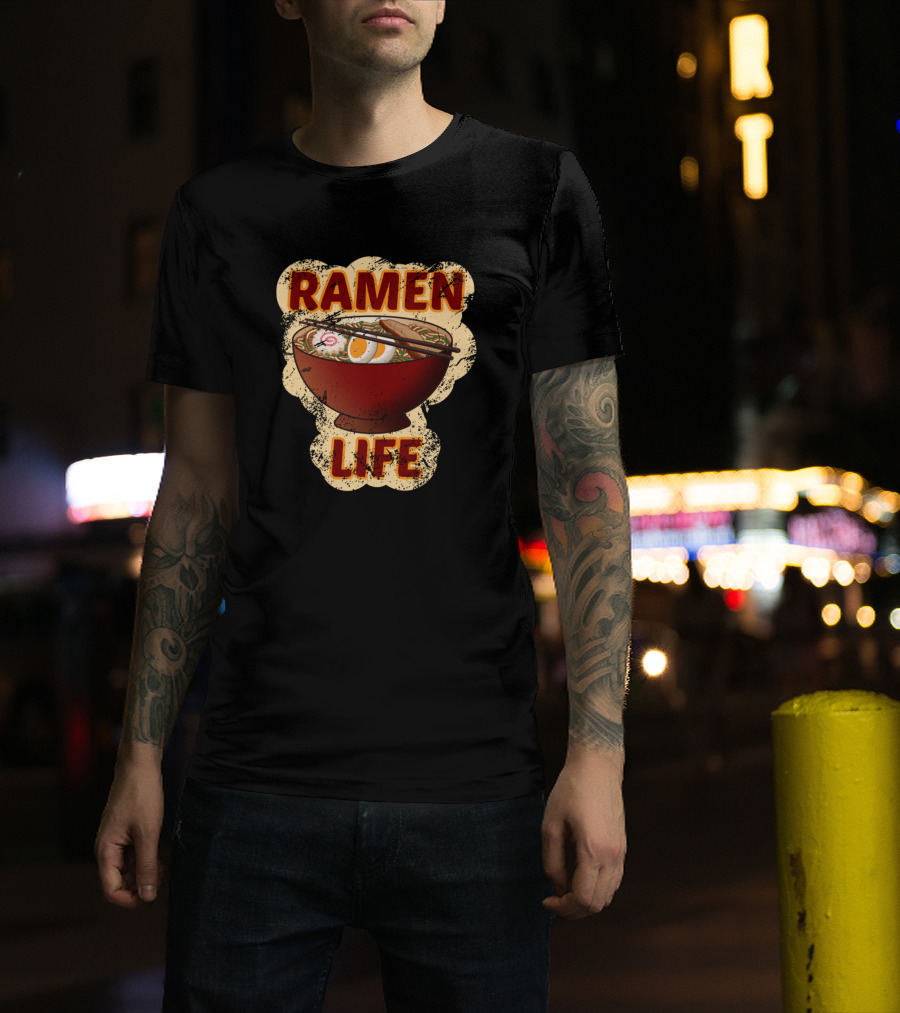 Ramen Life Japanese Noodle Bowl With Chopsticks T-Shirt