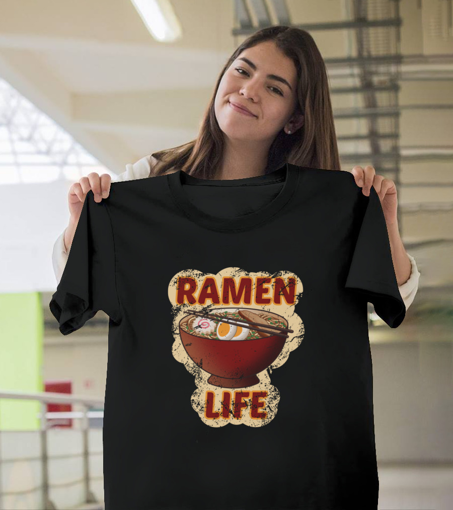 Ramen Life Japanese Noodle Bowl With Chopsticks T-Shirt