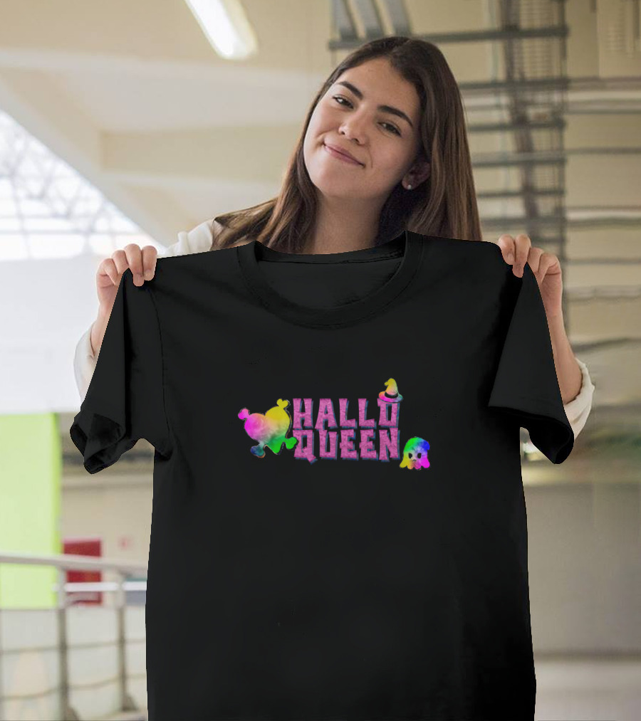 Hallo Queen Watercolor Candy Skull Hat T-Shirt