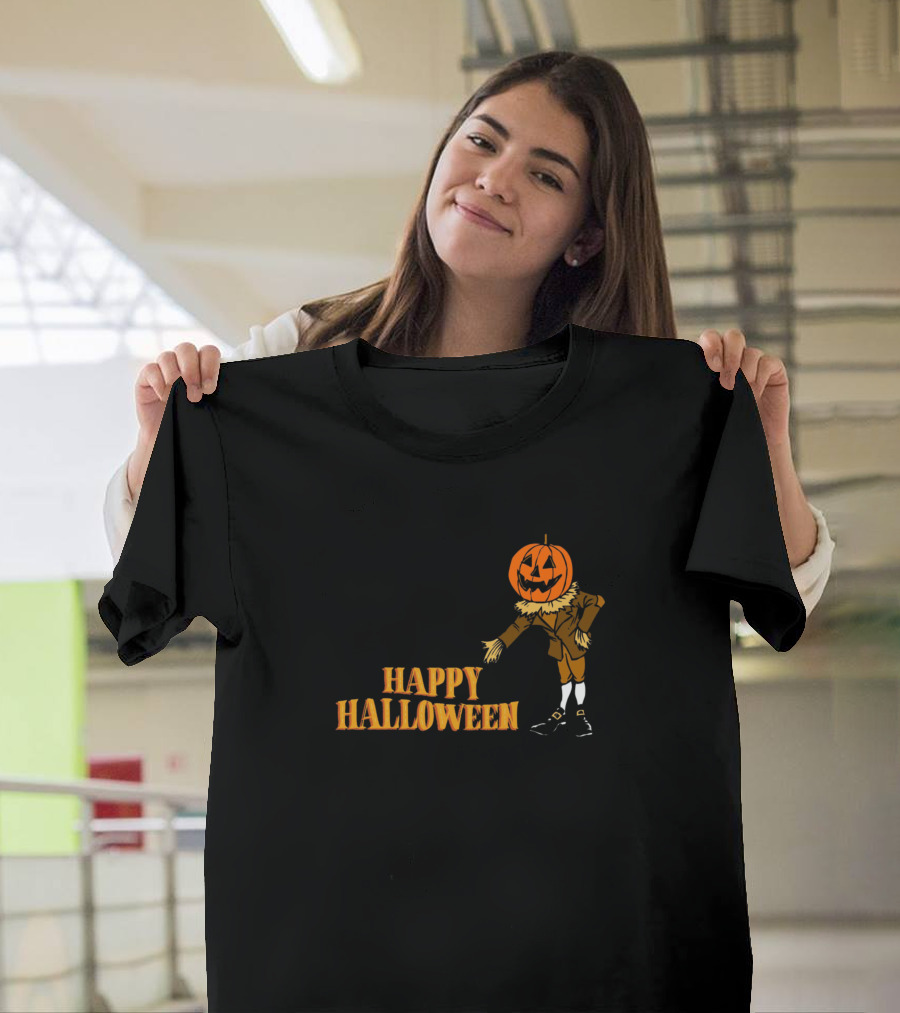 Happy Halloween Pumpkin Jack-o'-Lantern Head T-Shirt