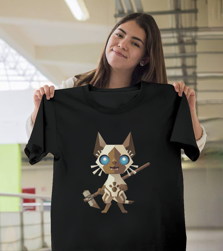 Palico Monster Hunter Feline Companion with Weapon T-Shirt