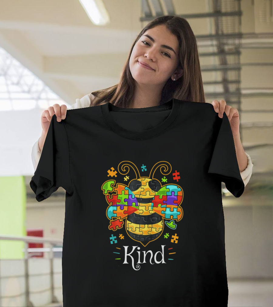 Bee Kind Puzzle Autism Awareness T-Shirt