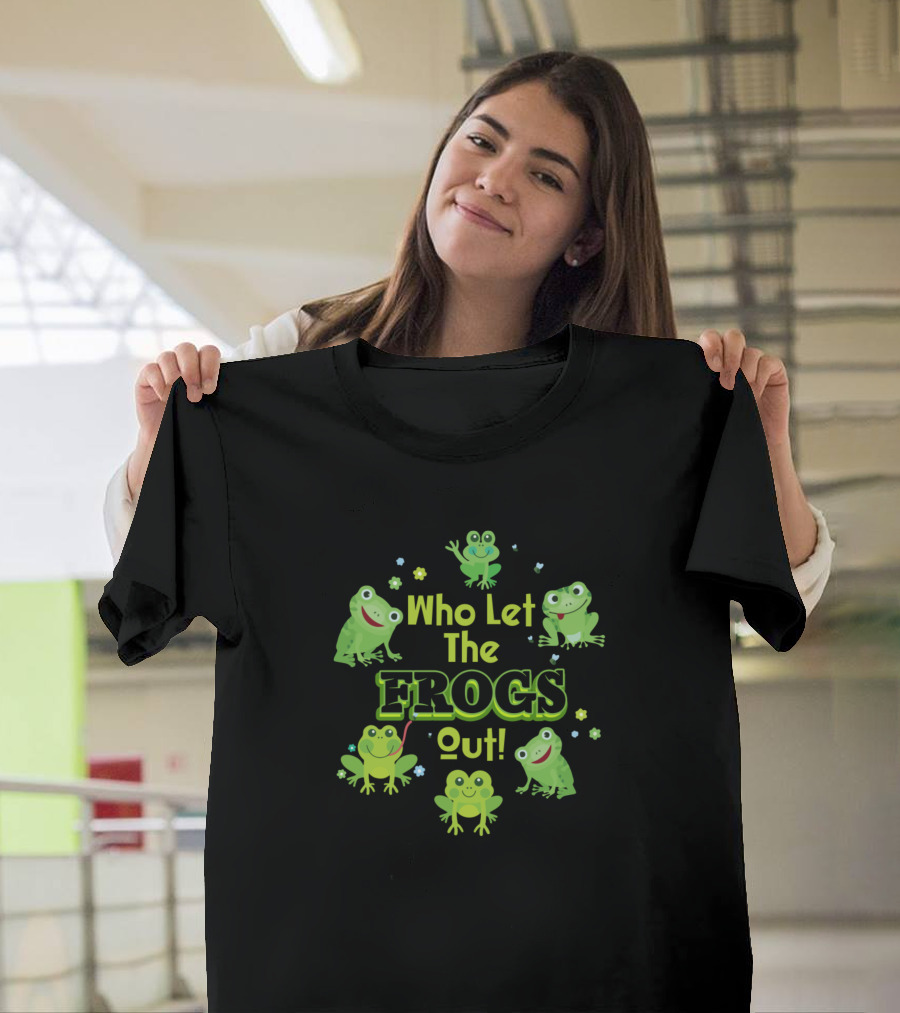 Who Let The Frogs Out Pesach Plague Funny Frog T-Shirt