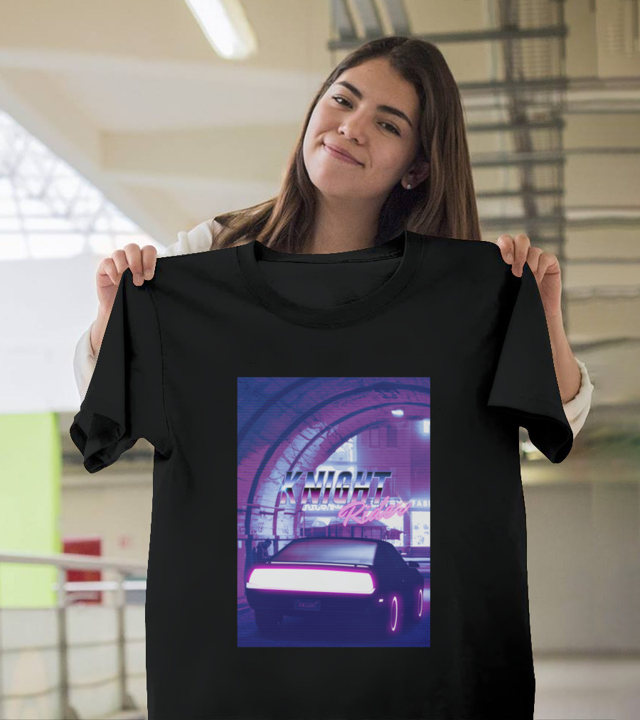 Knight Rider Retro Synthwave Tunnel Scene T-Shirt