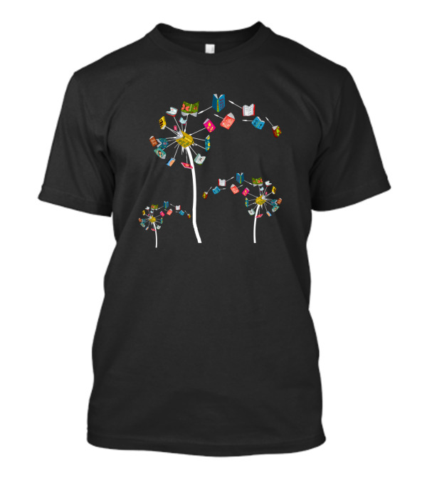 Dandelion Books Blossom Book Flower Fly Reading Fan Floral Bookw T-Shirt