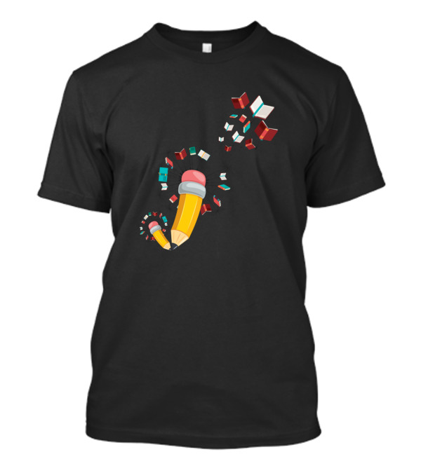 Dandelion Books Flying Pencil Reading Fan Bookworm T-Shirt