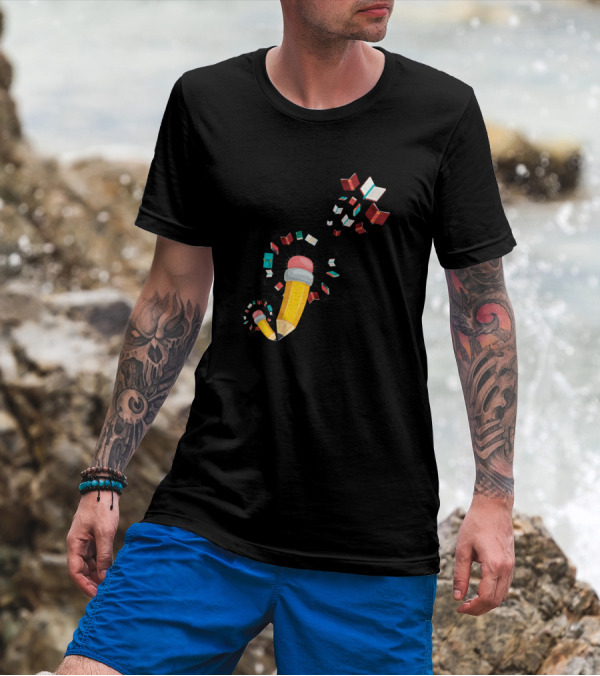 Dandelion Books Flying Pencil Reading Fan Bookworm T-Shirt