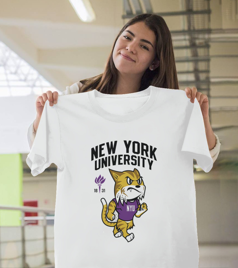 NEW YORK UNIVERSITY NYU 1831 Wildcat Mascot T-Shirt