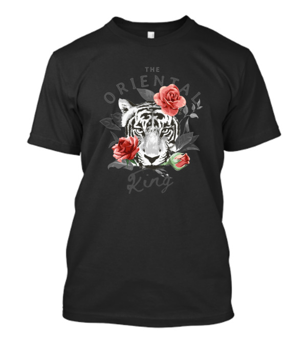The Oriental King Tiger With Roses T-Shirt