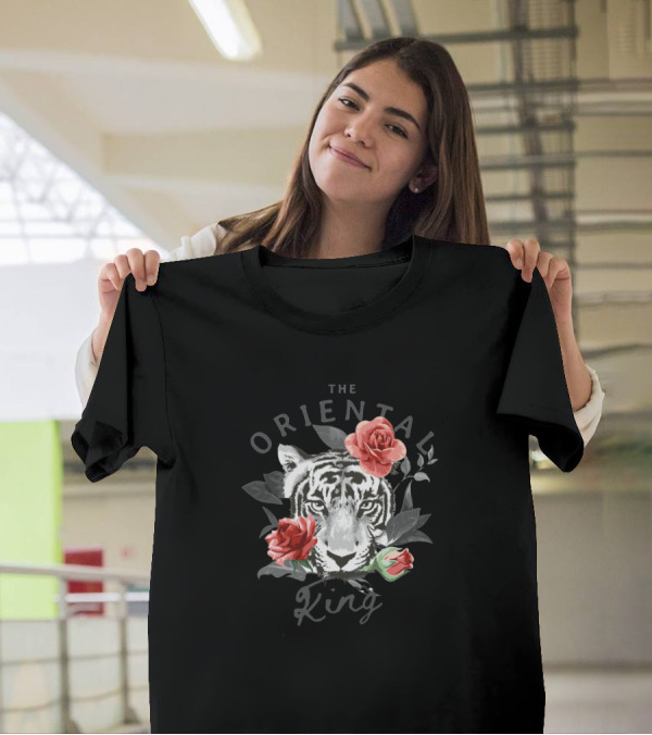 The Oriental King Tiger With Roses T-Shirt