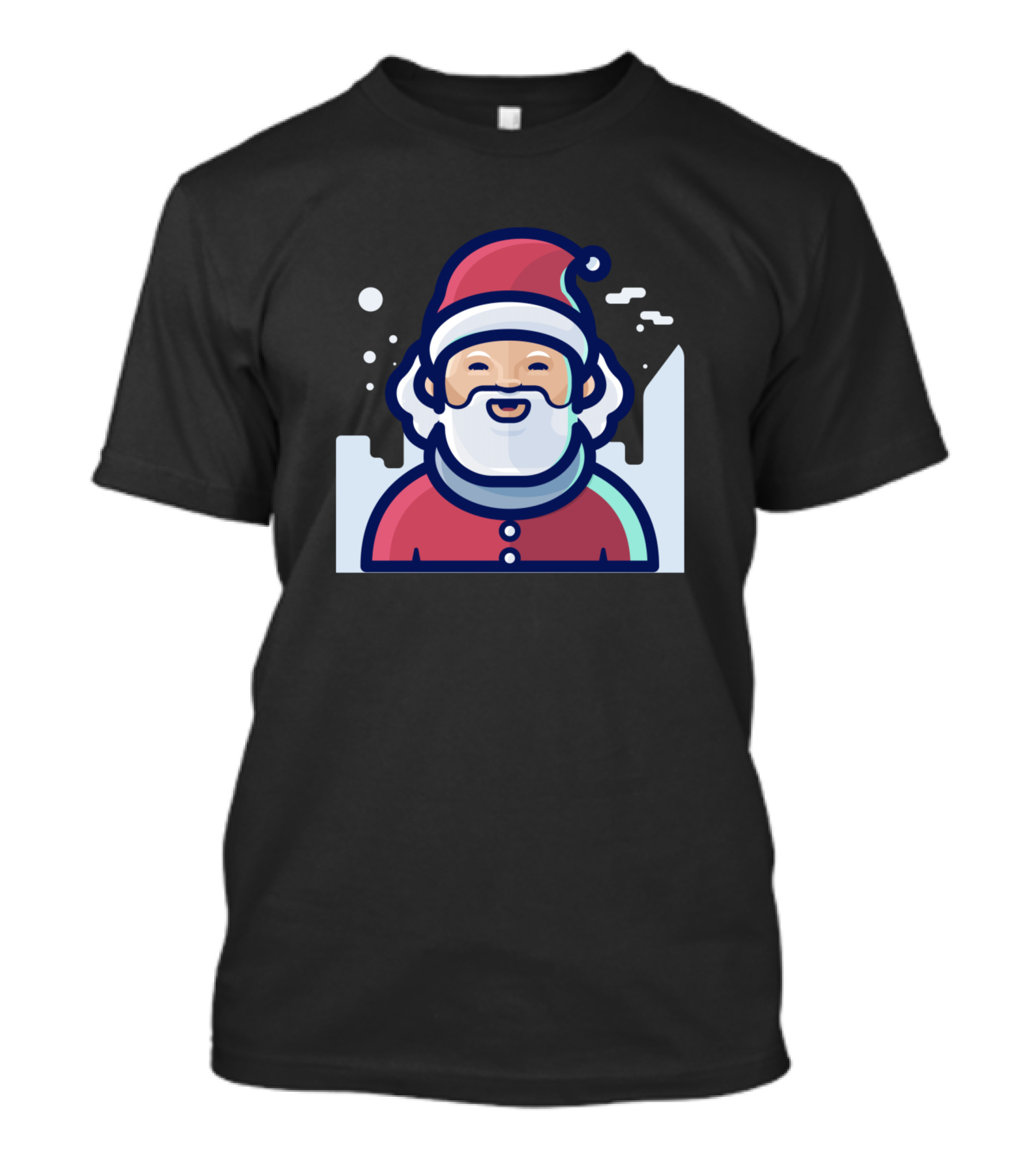 Cute Santa Face Xmas For Kids Children T-Shirt
