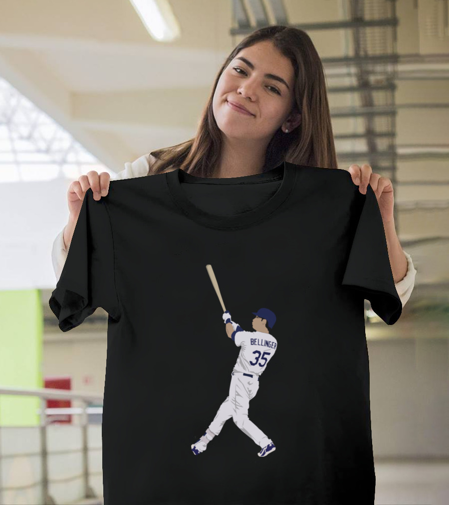 Cody Bellinger 35 Baseball Swing Action Major League Player T-Shirt