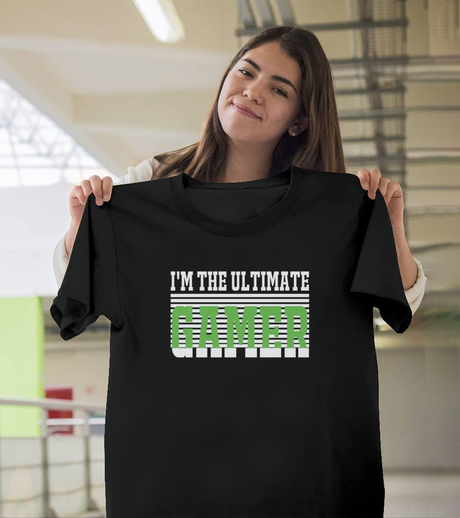 I'm The Ultimate Gamer Bold Stripes Green T-Shirt