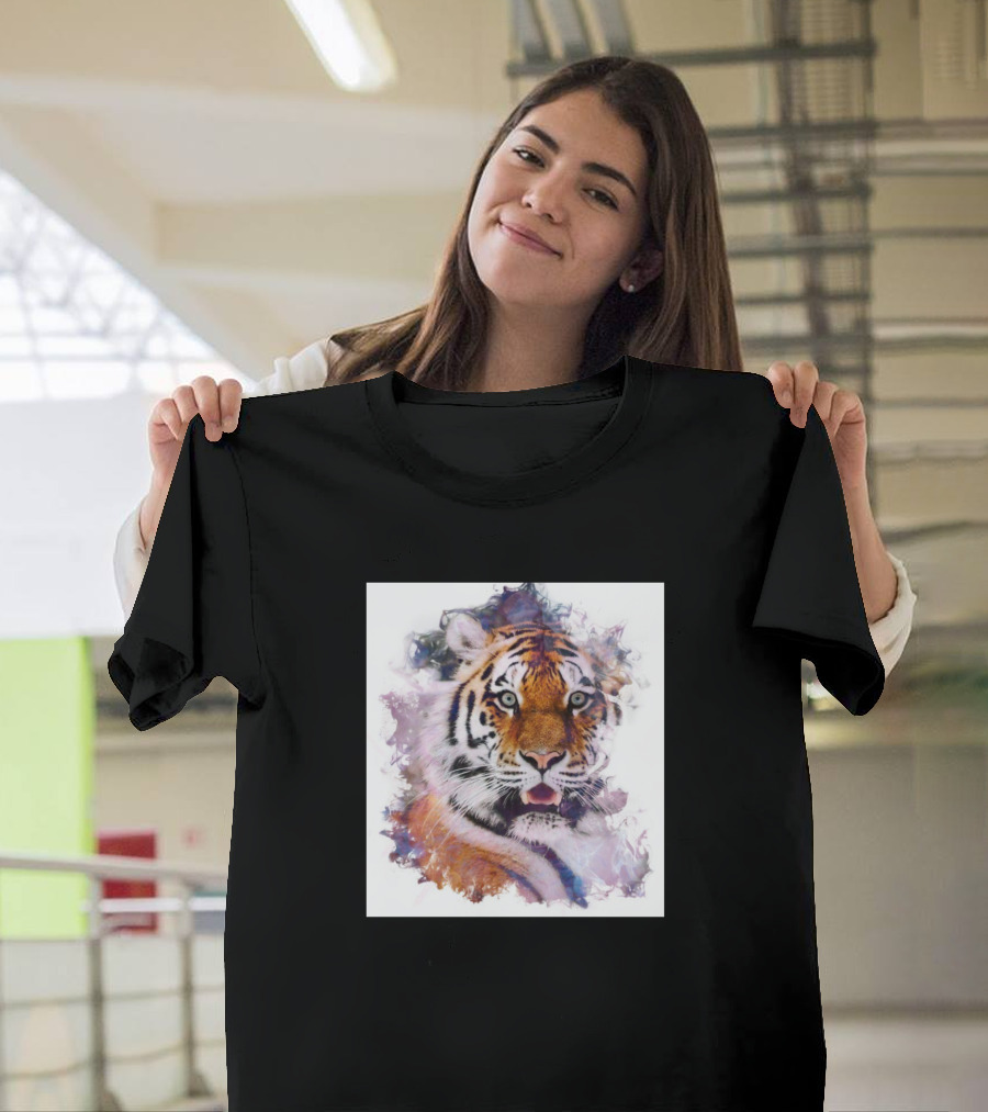 Beautiful Tiger Watercolor Burst T-Shirt