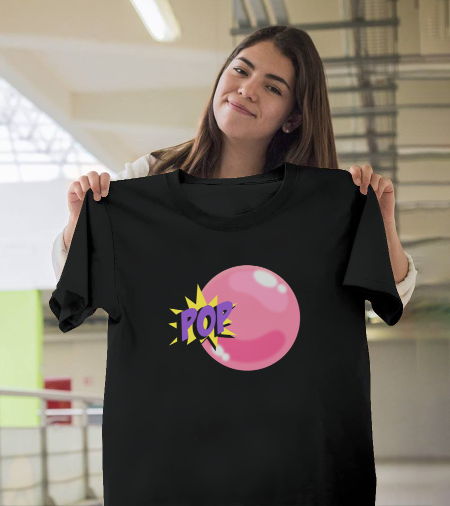 Comic Bubblegum Pop Burst with Pink Sphere T-Shirt