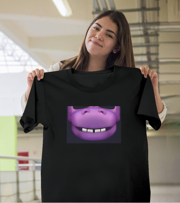 Fnaf Mr Hippo Purple Face Mask Front View T-Shirt