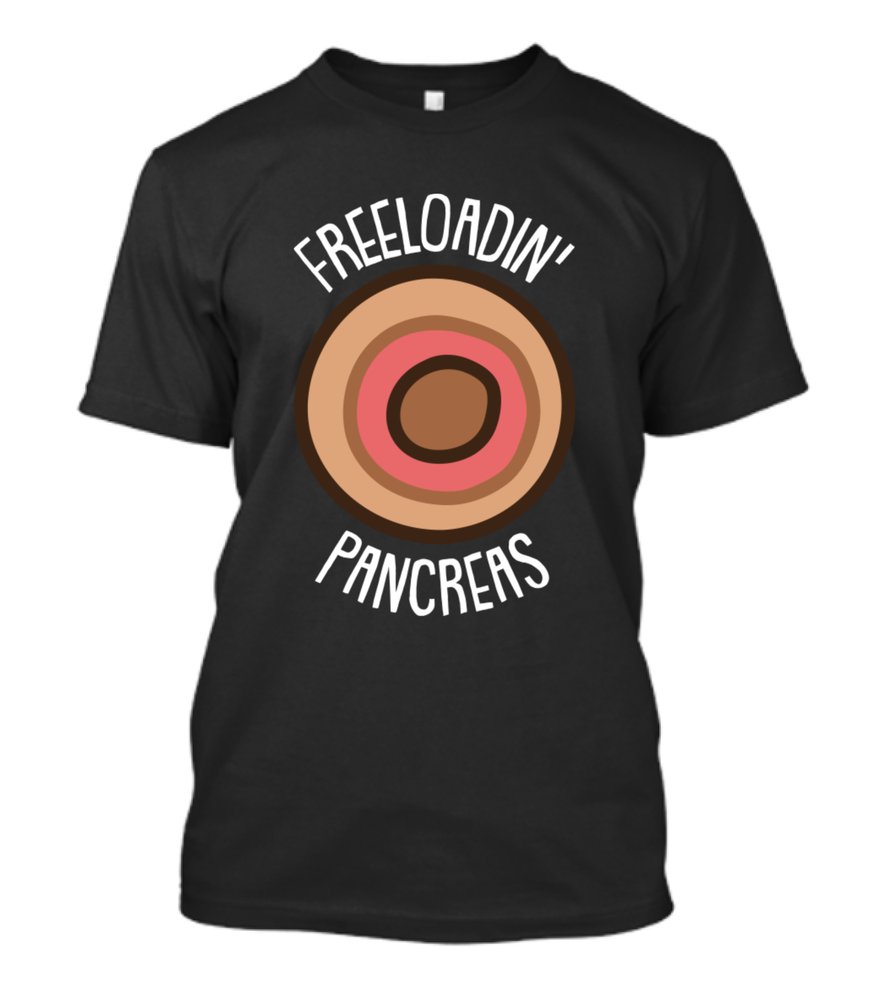 Freeloadin' Pancreas Retro Concentric Circle T-Shirt