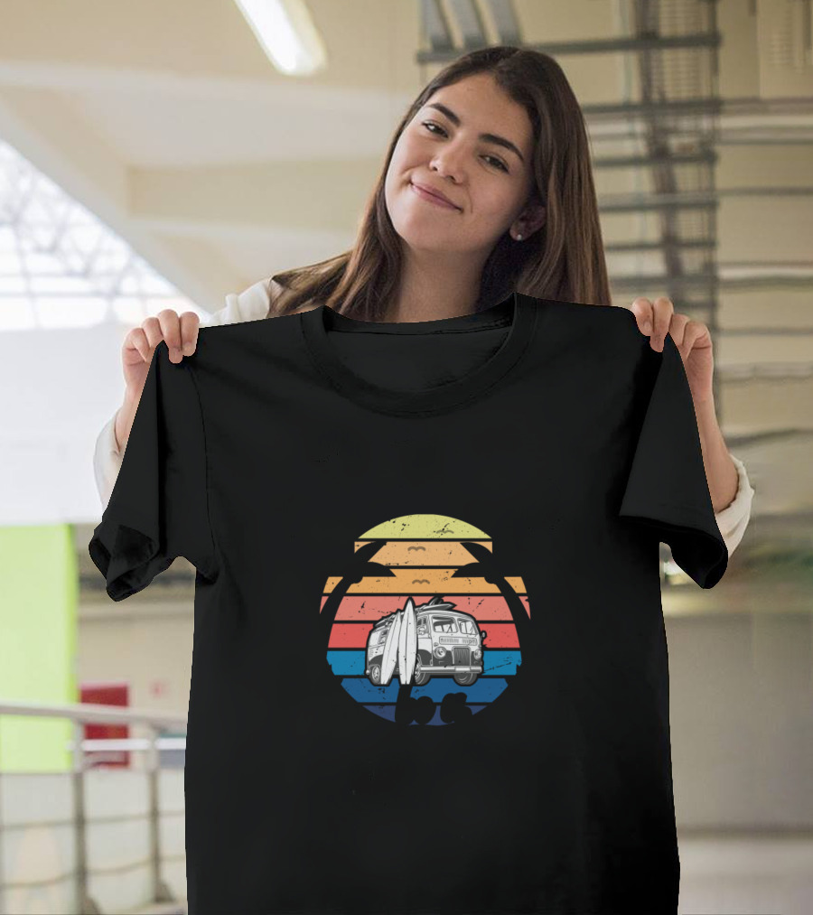 In A World Full Of Kooks Be A Pogue Surf Van Sunset Scene T-Shirt