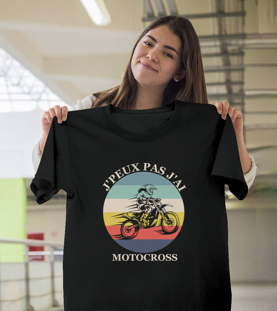 J'Peux Pas J'Ai Motocross Vintage Sunset Motocross Rider T-Shirt