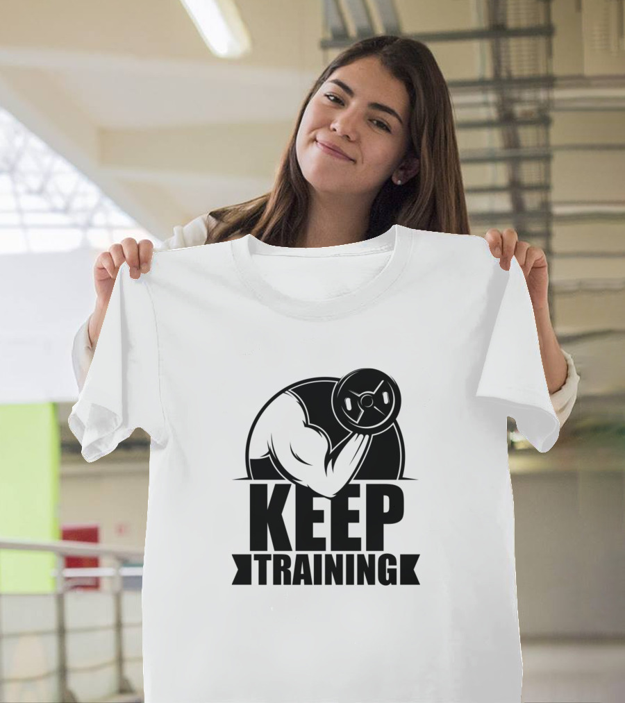 Keep Training Arm Lifting Weights T-Shirt
