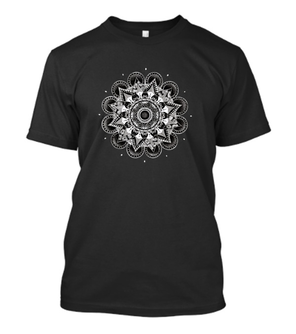 Primal Black And White Sunweaver Mandala T-Shirt
