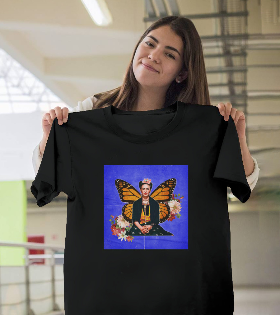 Frida Pop Butterfly Wings Flowers T-Shirt