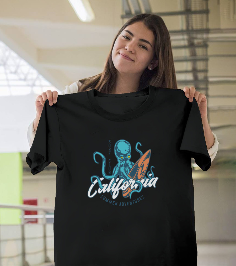 California Surf Club Summer Adventures Vintage Octopus T-Shirt