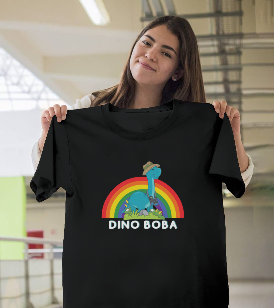 Dino Boba Brontosaur Rainbow Adventure T-Shirt