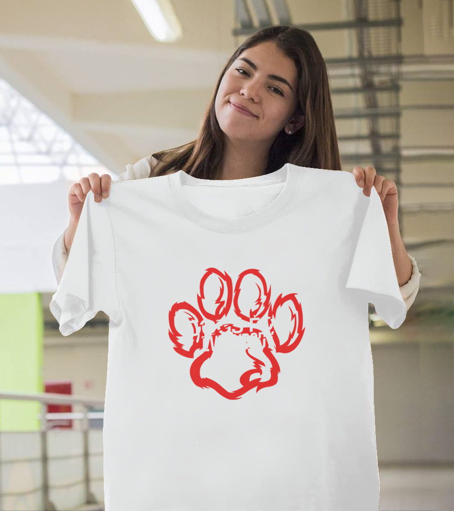 Dogs For Everybody Red Paw Prints T-Shirt