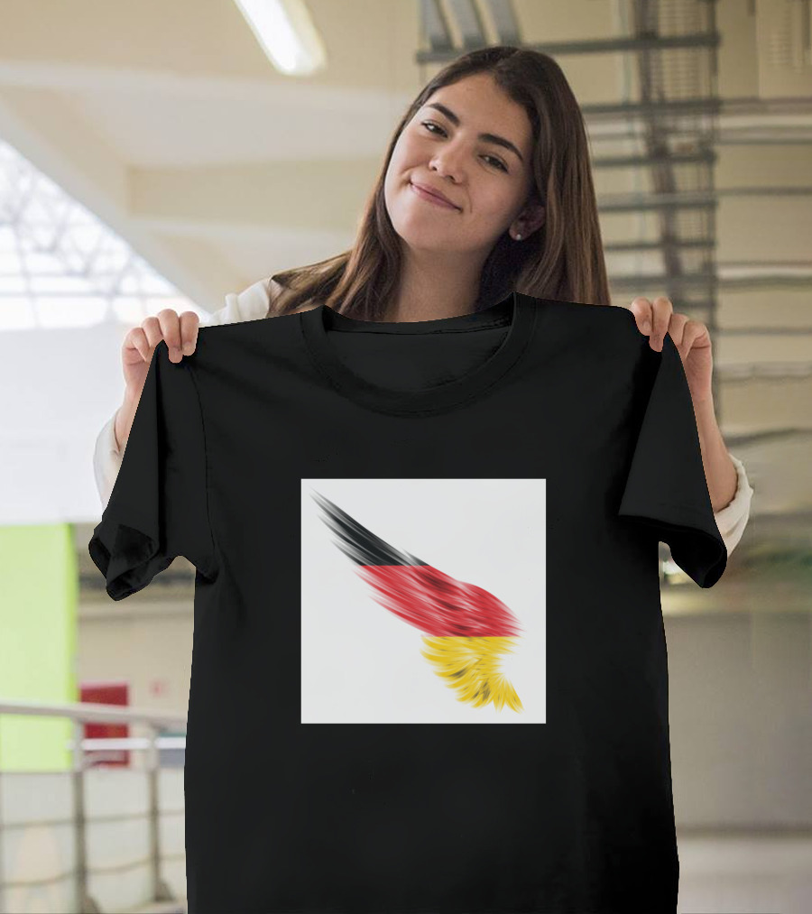 Gerrmany Black Red Yellow German Flag Brushstroke Wing T-Shirt